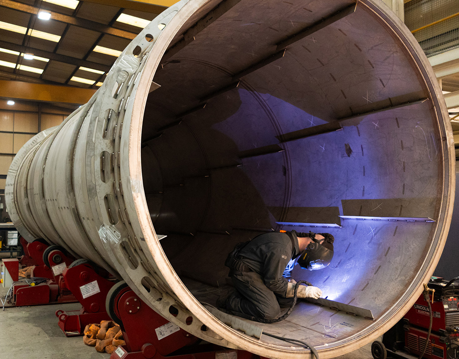 large fabricated trommel mixing drum